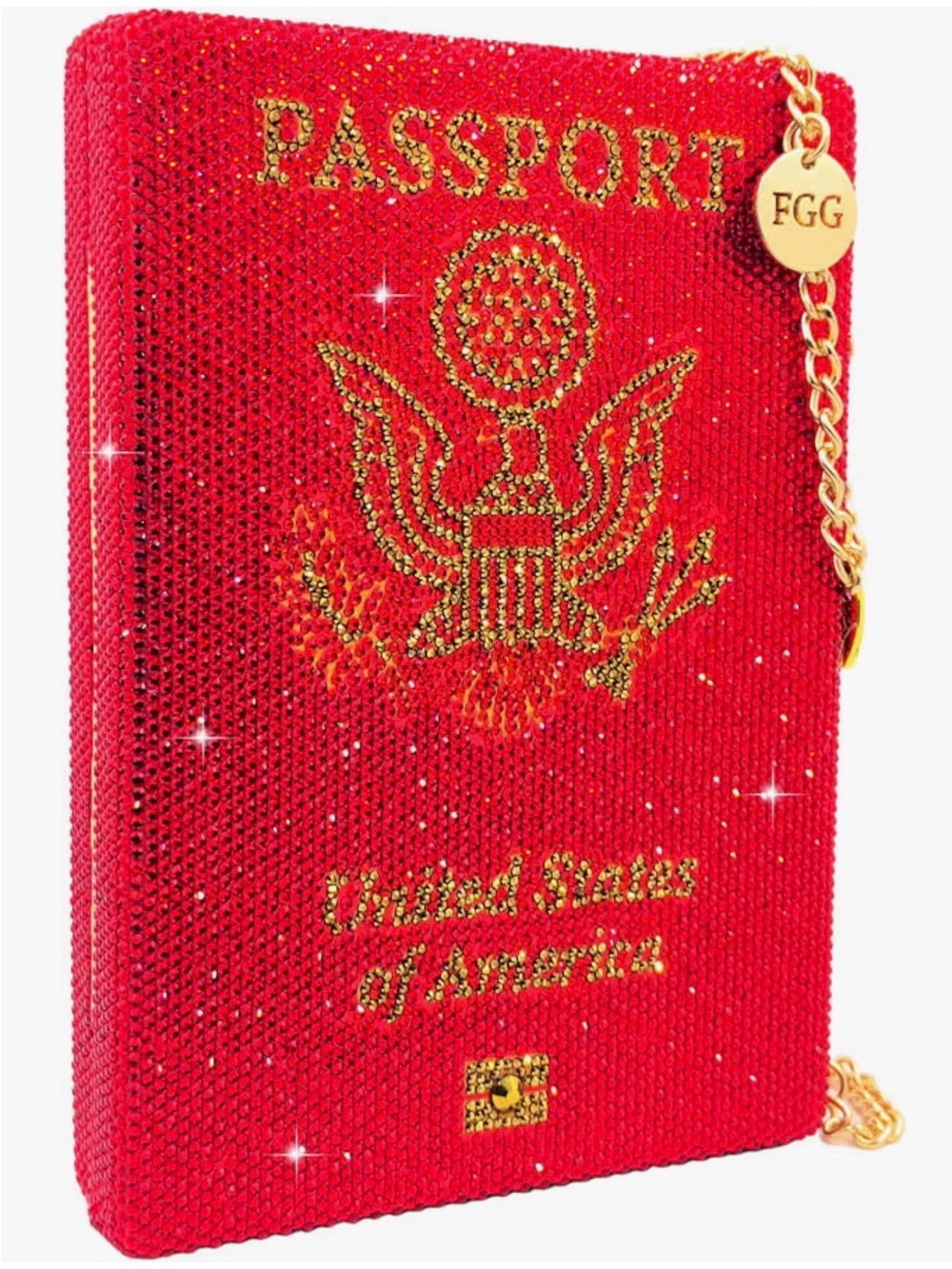 Bling Luxury Red Crystal Passport Clutch